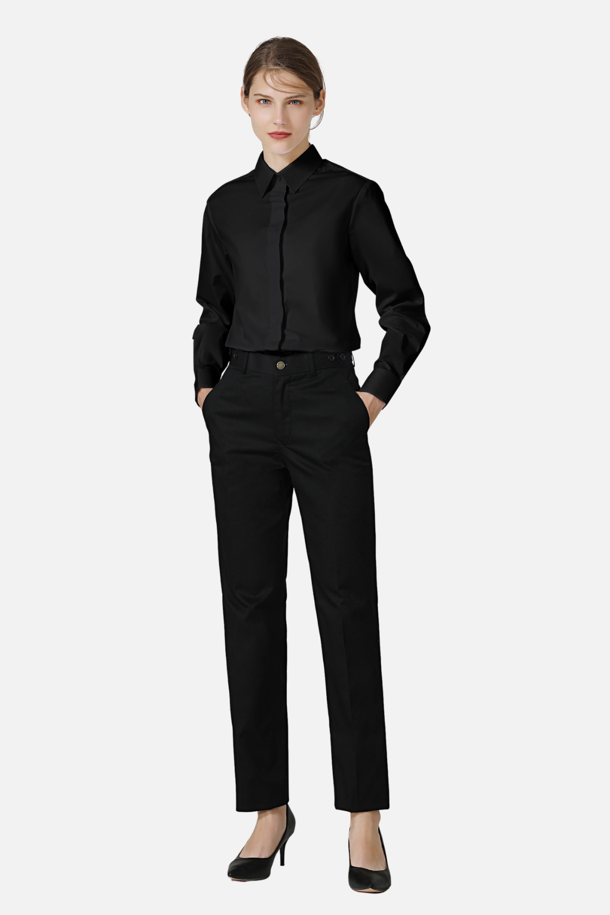 Women Black Service Shirt