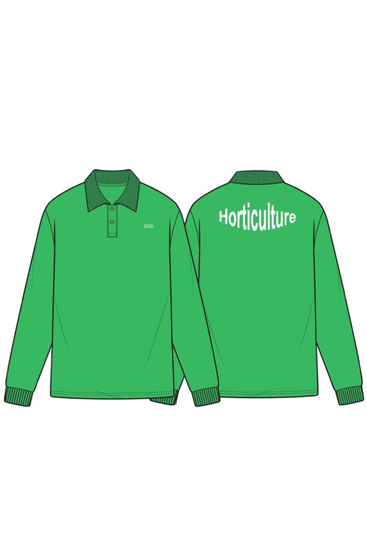 APSN Green Long Sleeve Dri-Fit Polo Shirt, Horticulture