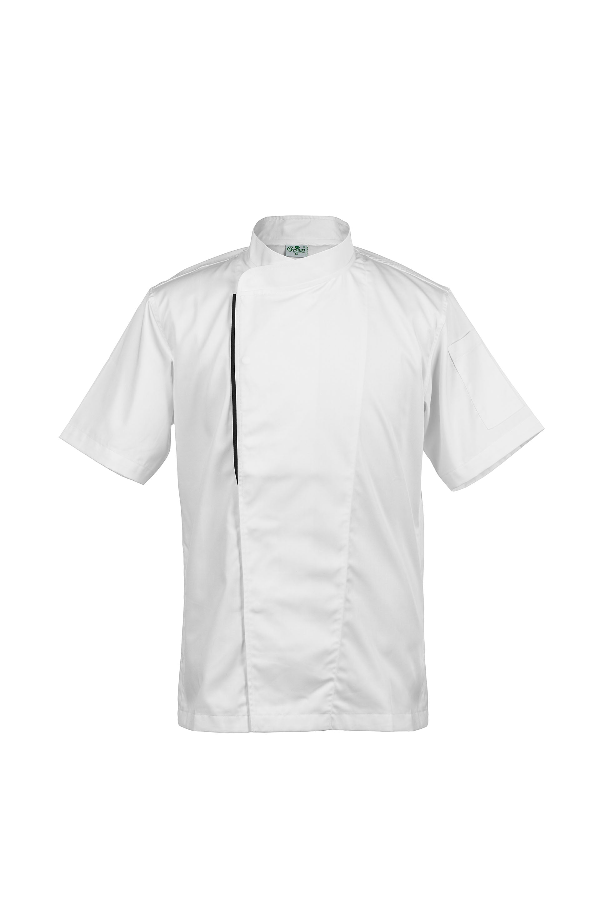 basil white short sleeve chef jacket