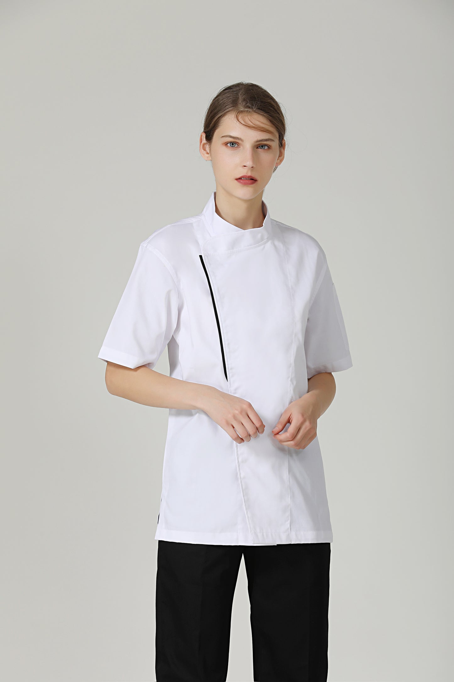Basil White, Short Sleeve chef jacket