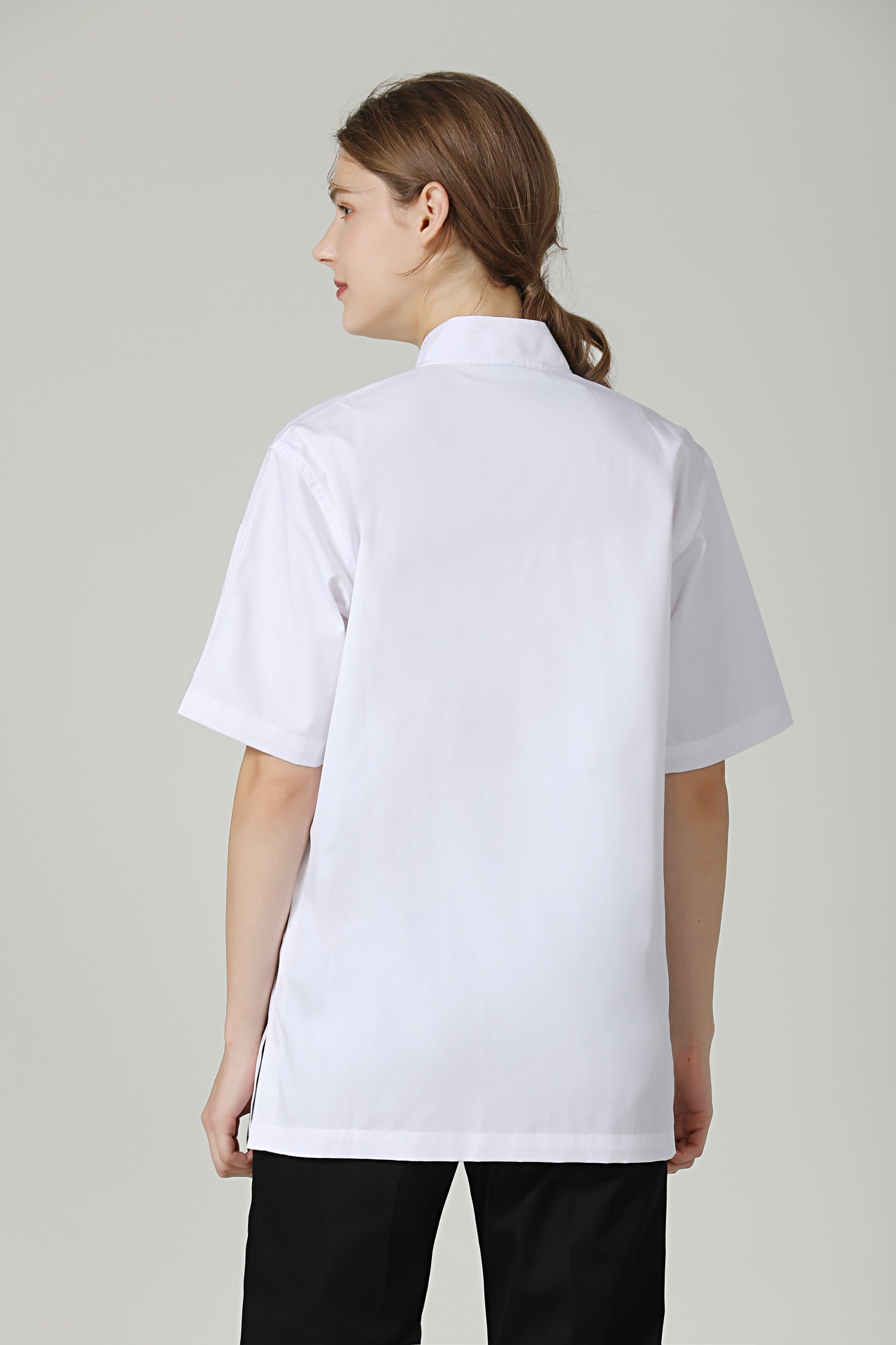 Basil White, Short Sleeve chef jacket