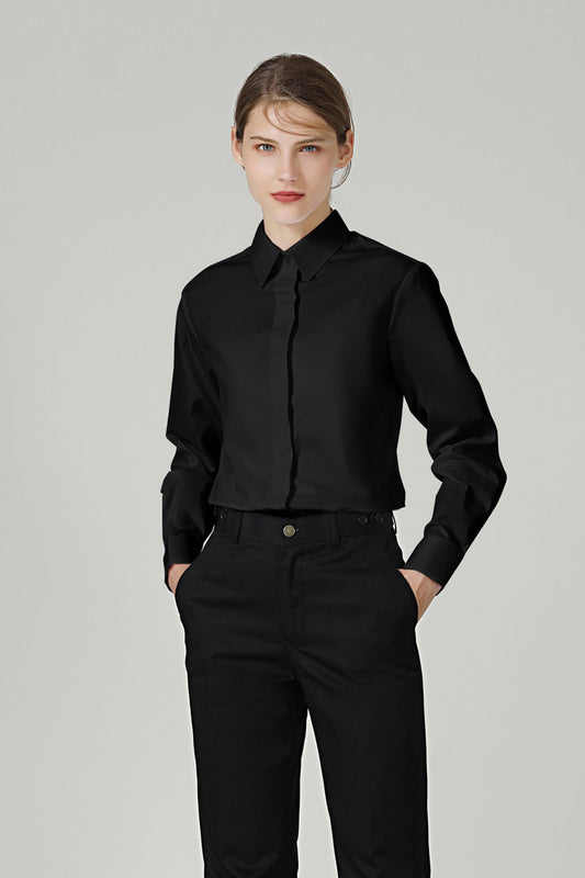 Female Black Service Shirt long sleeve
