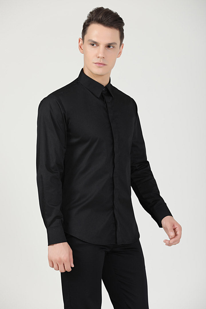 Unisex Black Service Shirt long sleeve