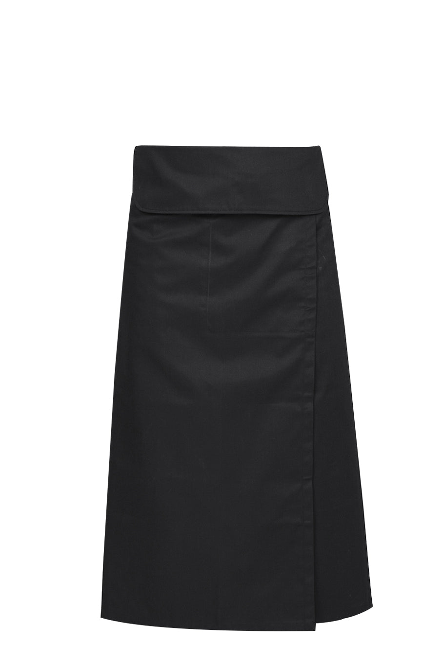 Black Flap Chef Apron with Slit