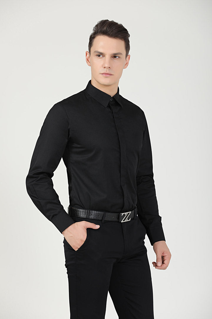 Unisex Black Service Shirt long sleeve
