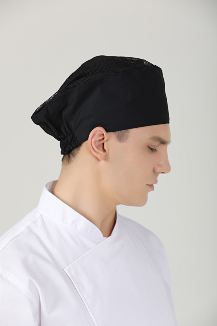 Black chef hat Beanie with Vent