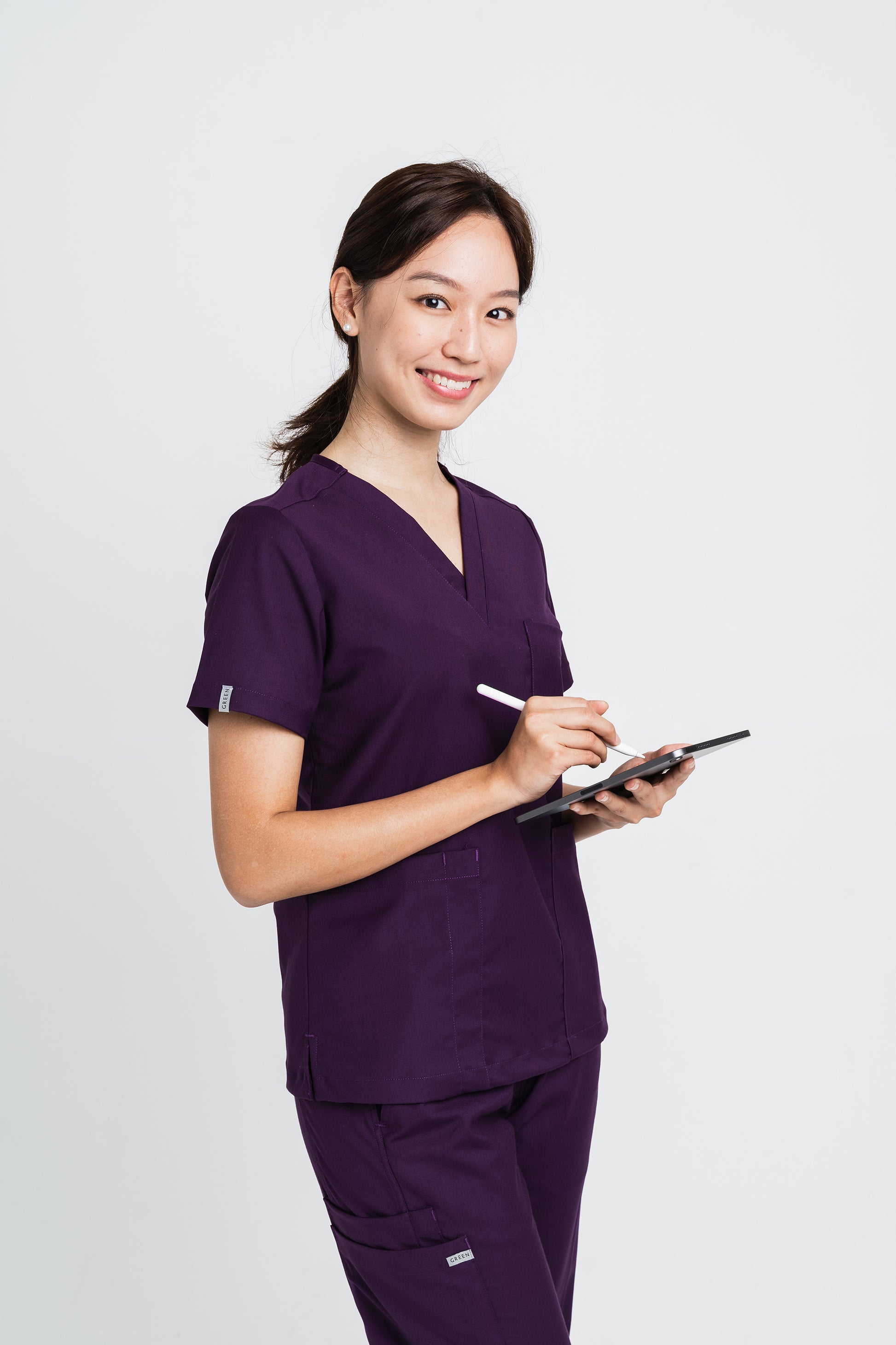Emma Purple medical Scrub Top, Women