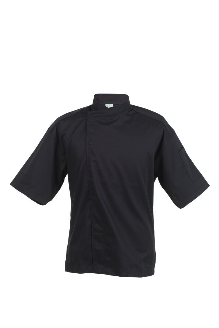 Executive Black Murano, Short Sleeve chef jacket