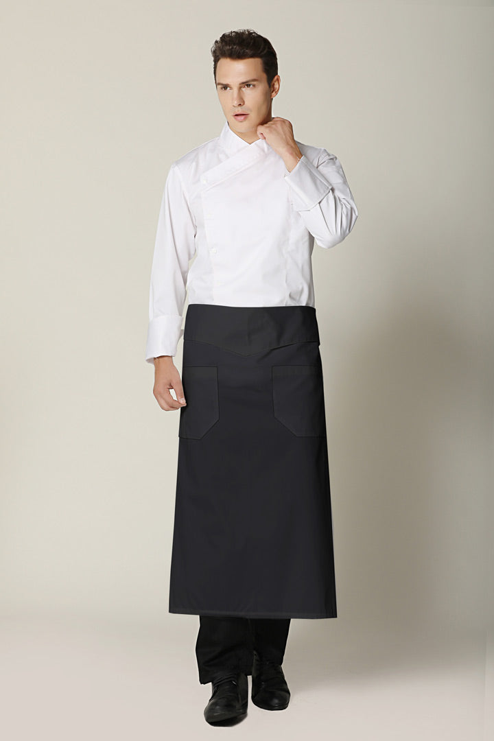 Black Angled Flap half Apron