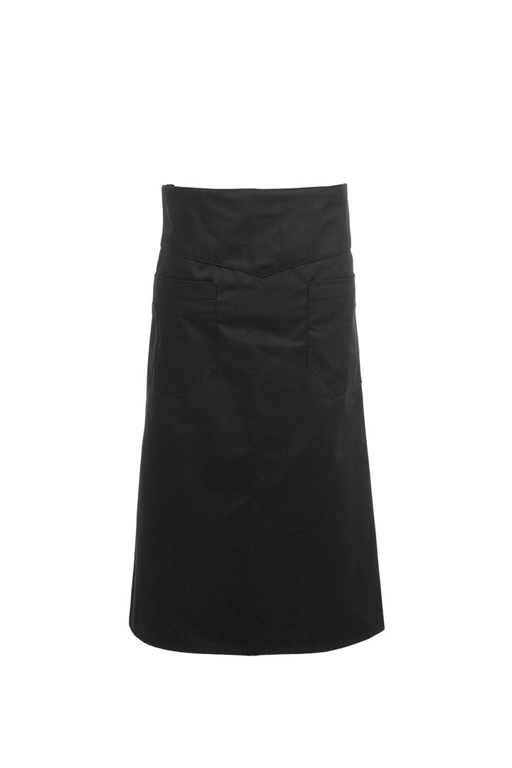 Black Angled Flap half Apron