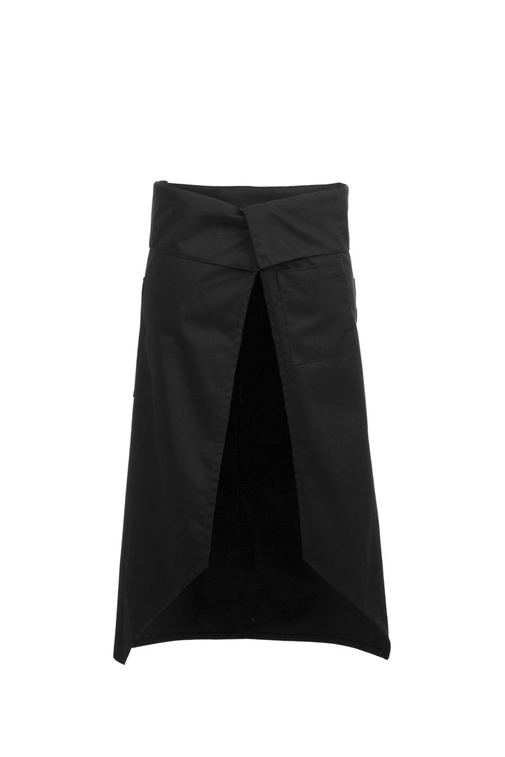 Black Angled Flap half Apron