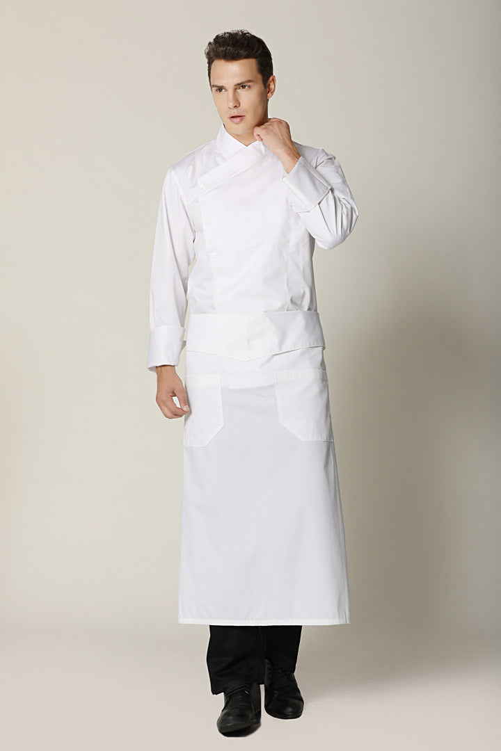 White Flap Angled half Apron