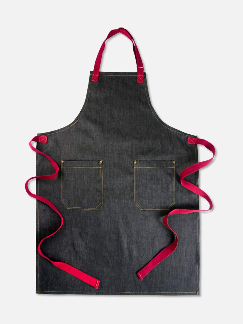 Joey Demko, Black w Red Straps bib apron