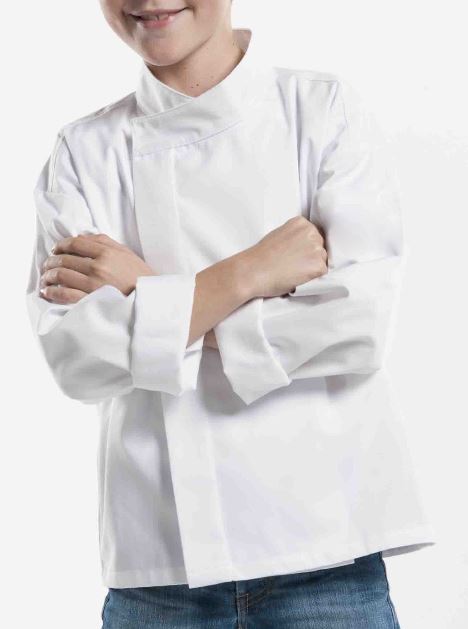 Junior Thyme White, Long Sleeve Chef Jacket