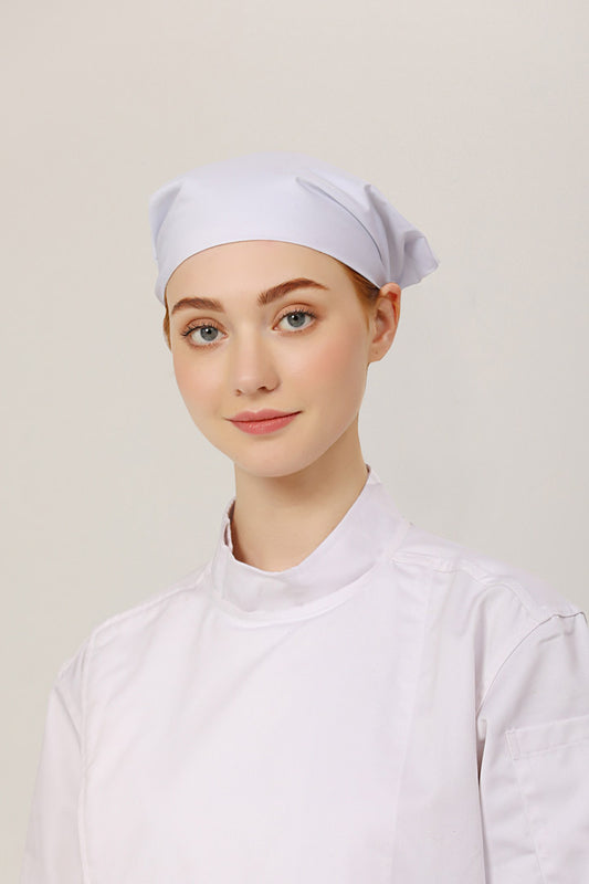 White Headwrap chef hat