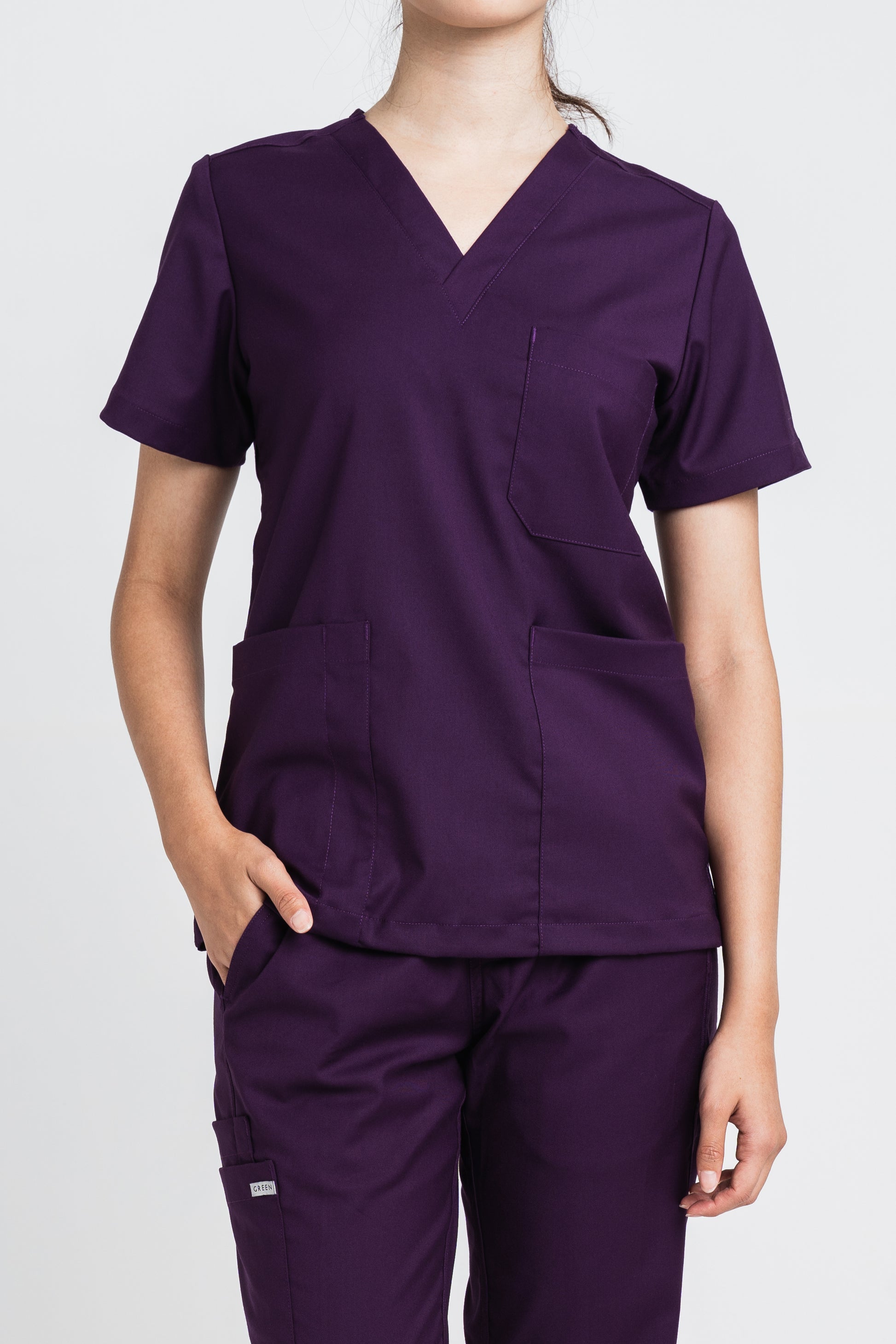 Emma Purple medical Scrub Top, Women