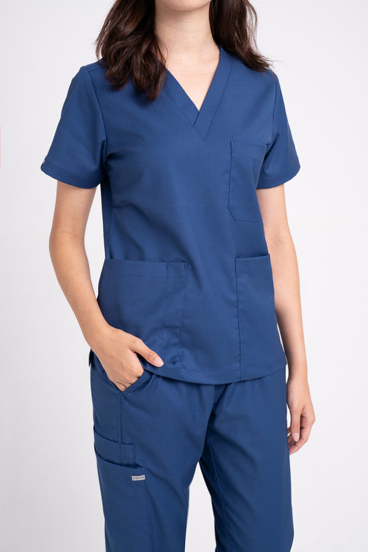 Emma Blue medical Scrub Top, Women