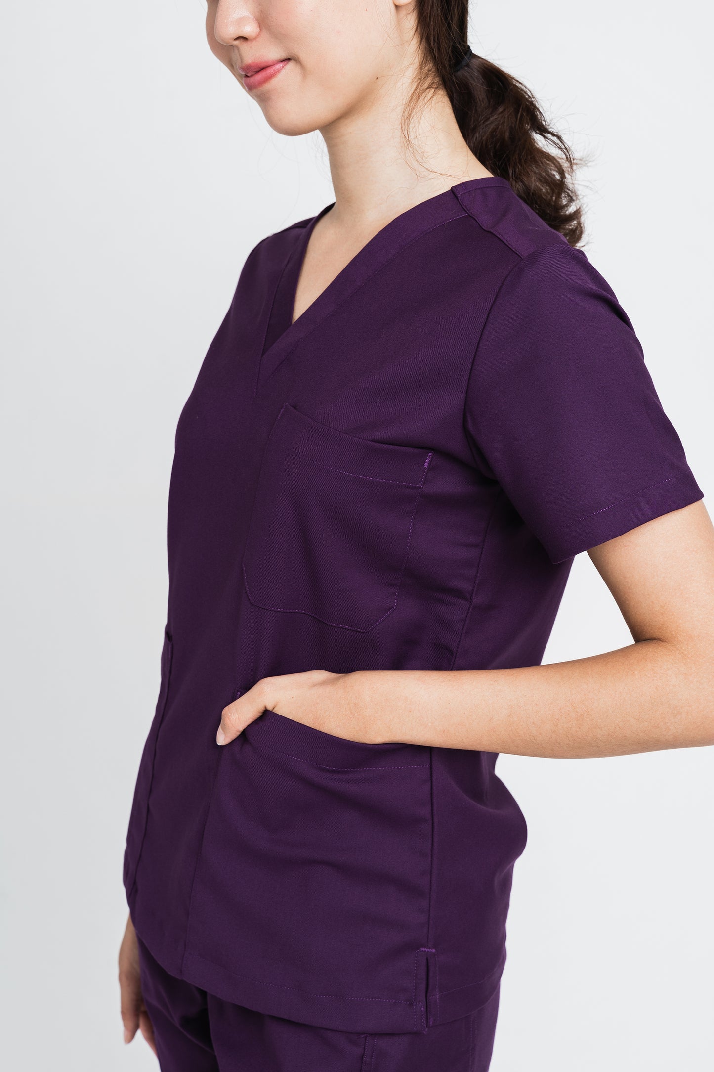 Emma Purple medical Scrub Top, Women