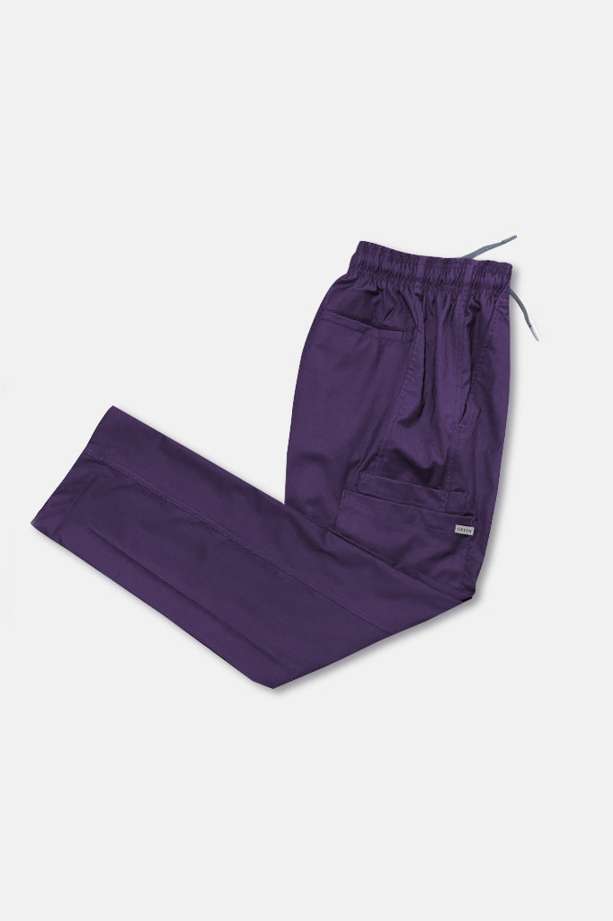 Purple medical scrub pants unisex