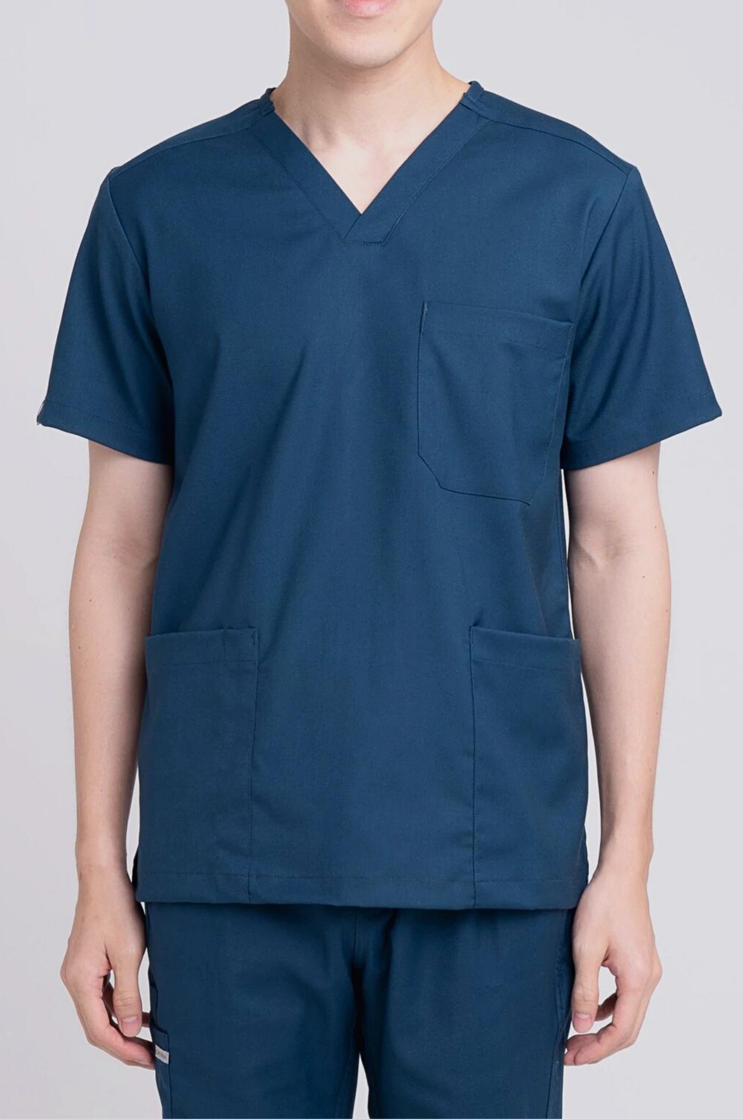 Teal Medical Scrub Top, Front View