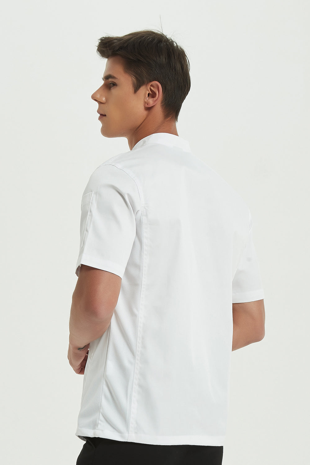 Mint White Chef Jacket, Short Sleeve with Dri-Fit