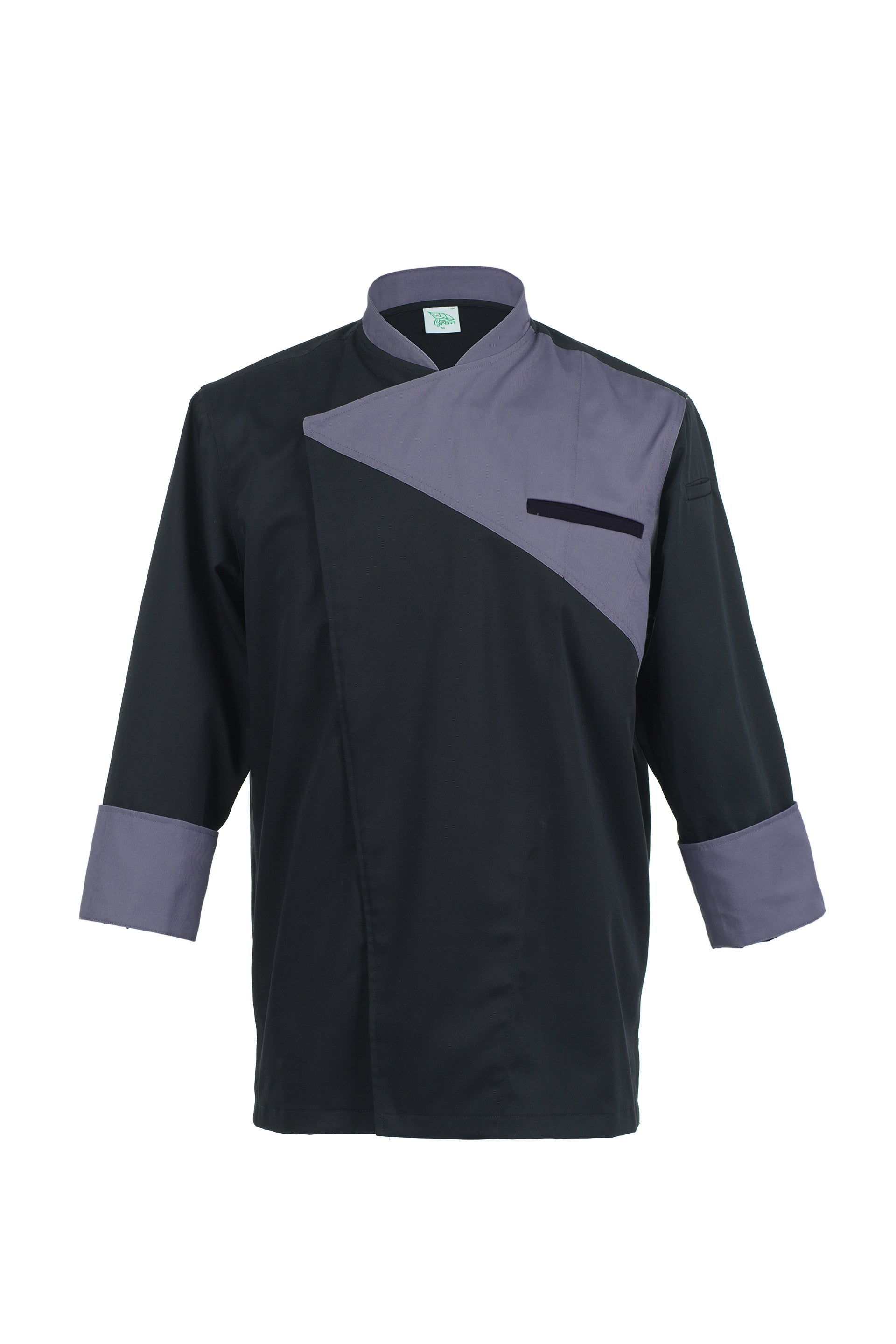 Oregano Black with Grey, Long Sleeve chef jacket