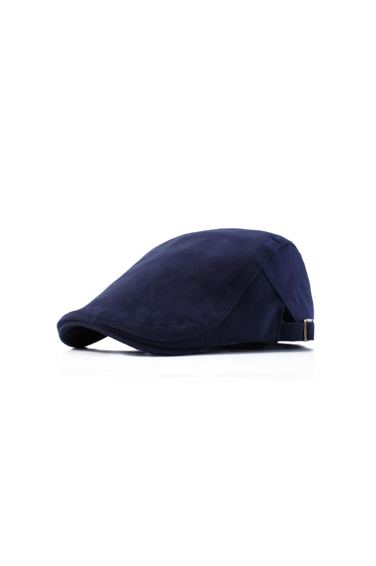Rogan Navy Blue Cotton Flat Cap