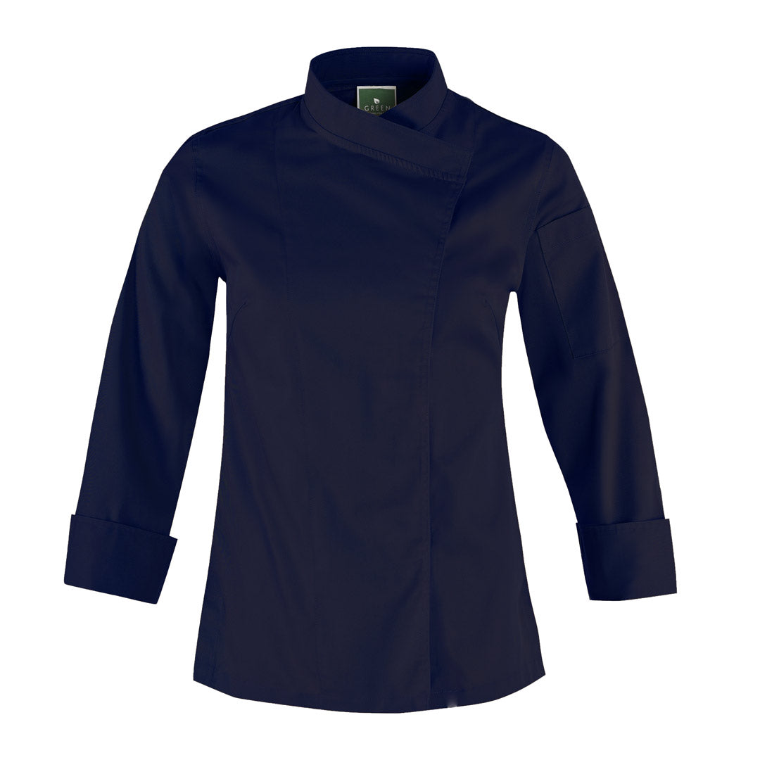 Rosemary Navy Blue, Long Sleeve women chef jacket