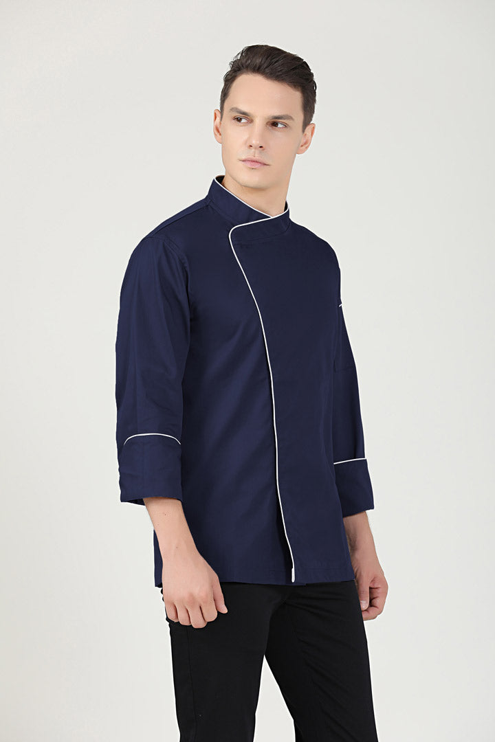 Sage Navy Blue, Long Sleeve chef jacket