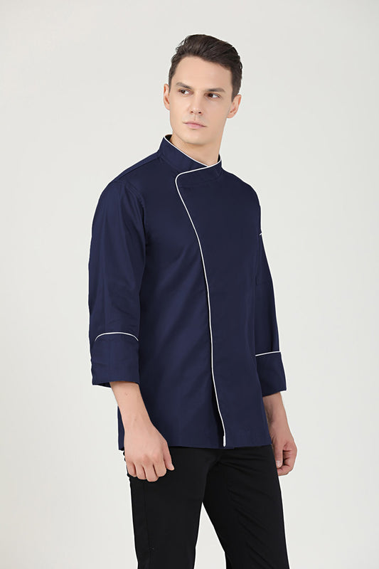 Sage Navy Blue, Long Sleeve chef jacket