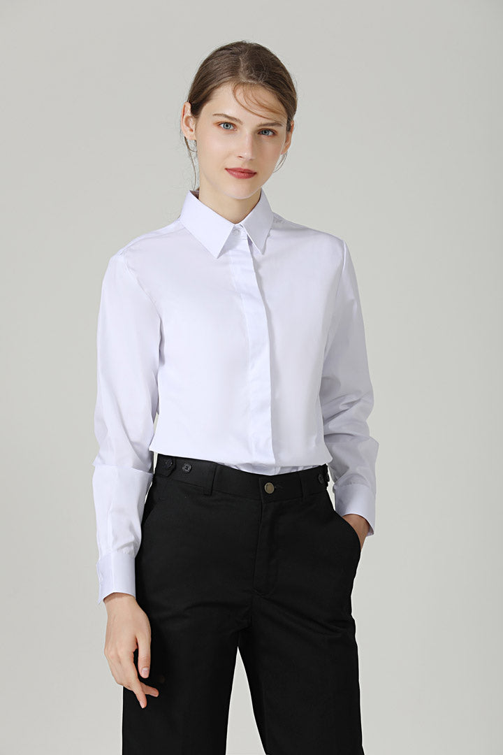 Female White Service Shirt long sleeve