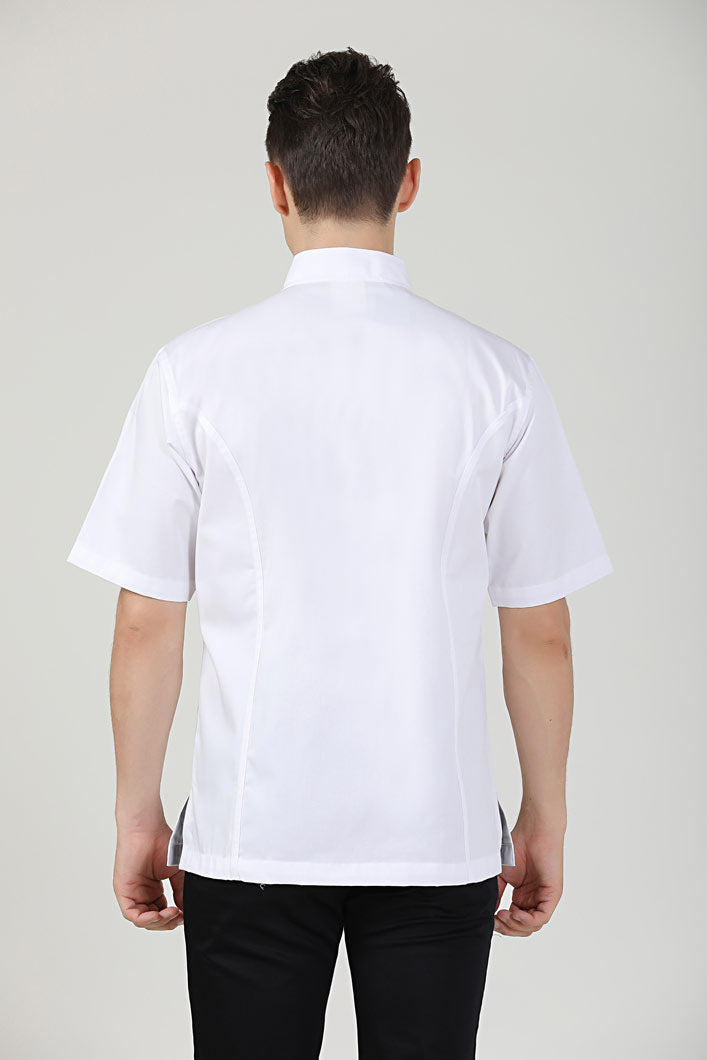 Classic Chef Jacket Short Sleeve, Back View