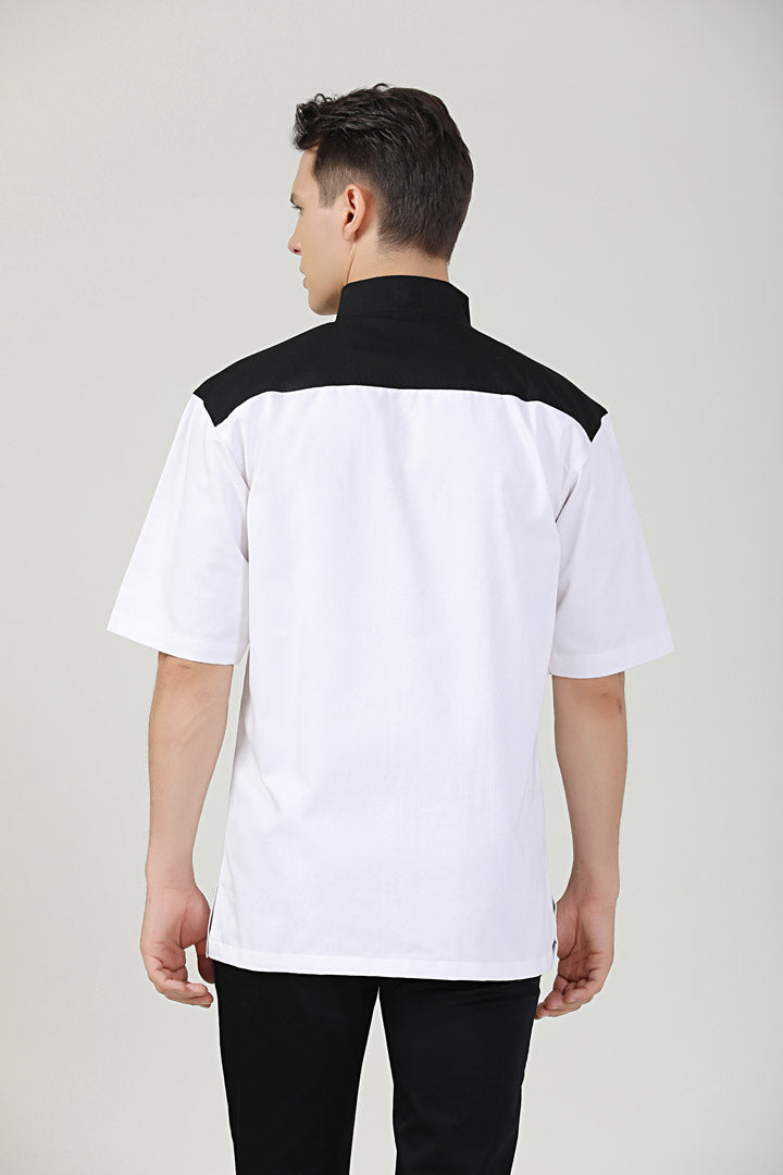 Millettia white Short Sleeve chef jacket