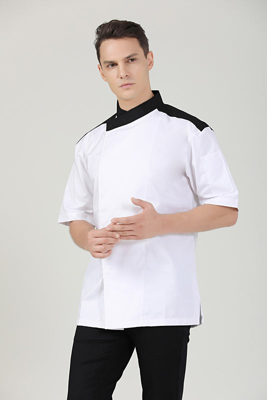 Millettia white Short Sleeve chef jacket