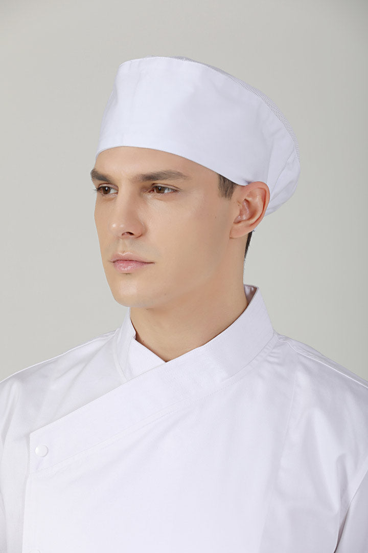 White chef hat Beanie with Vent